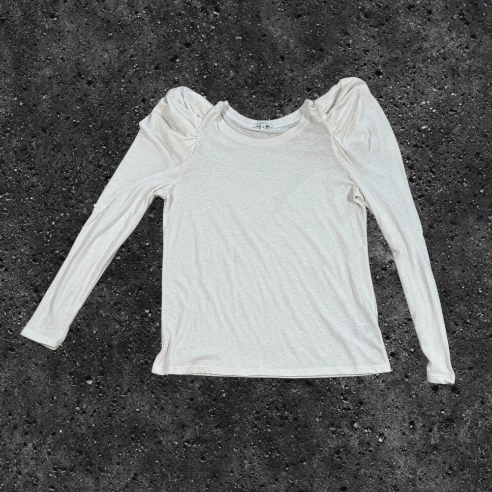 NWT Z Supply Womens‎ White Puff Sleeve Long Sleeve Top ZT214358 Cream Size L NWT